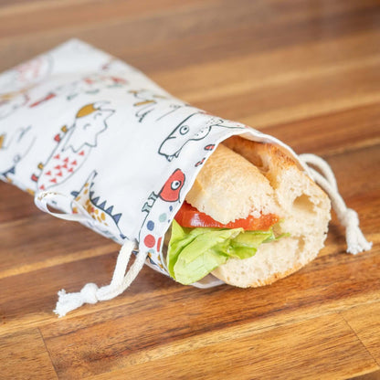 Sac à sandwich enfant en coton et coton enduit Drago - L'Atelier de July