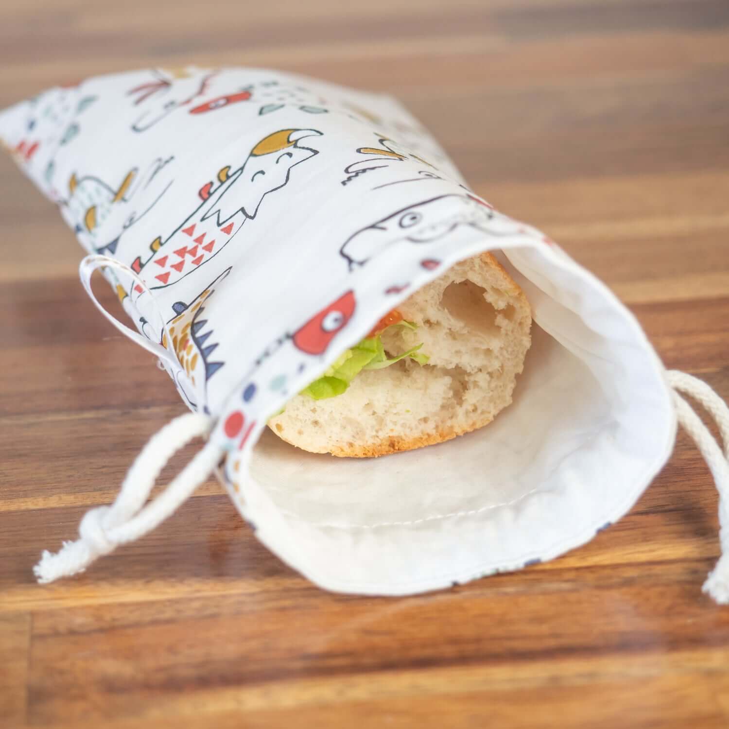 Sac à sandwich enfant en coton et coton enduit Drago - L'Atelier de July