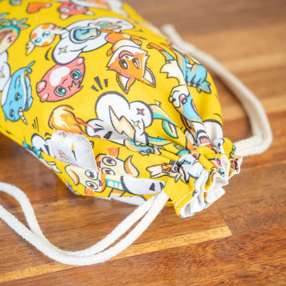 Sac à sandwich enfant en coton et coton enduit Pika - L'Atelier de July