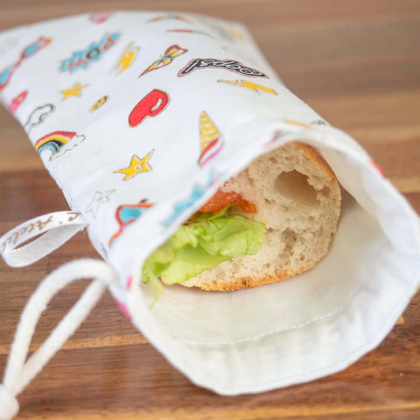 Sac à sandwich enfant en coton et coton enduit Pins - L'Atelier de July