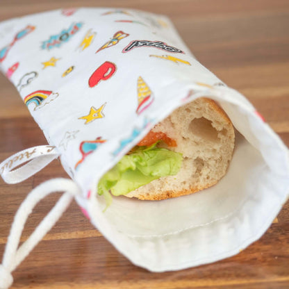 Sac à sandwich enfant en coton et coton enduit Pins - L'Atelier de July