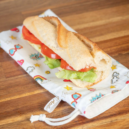 Sac à sandwich enfant en coton et coton enduit Pins - L'Atelier de July