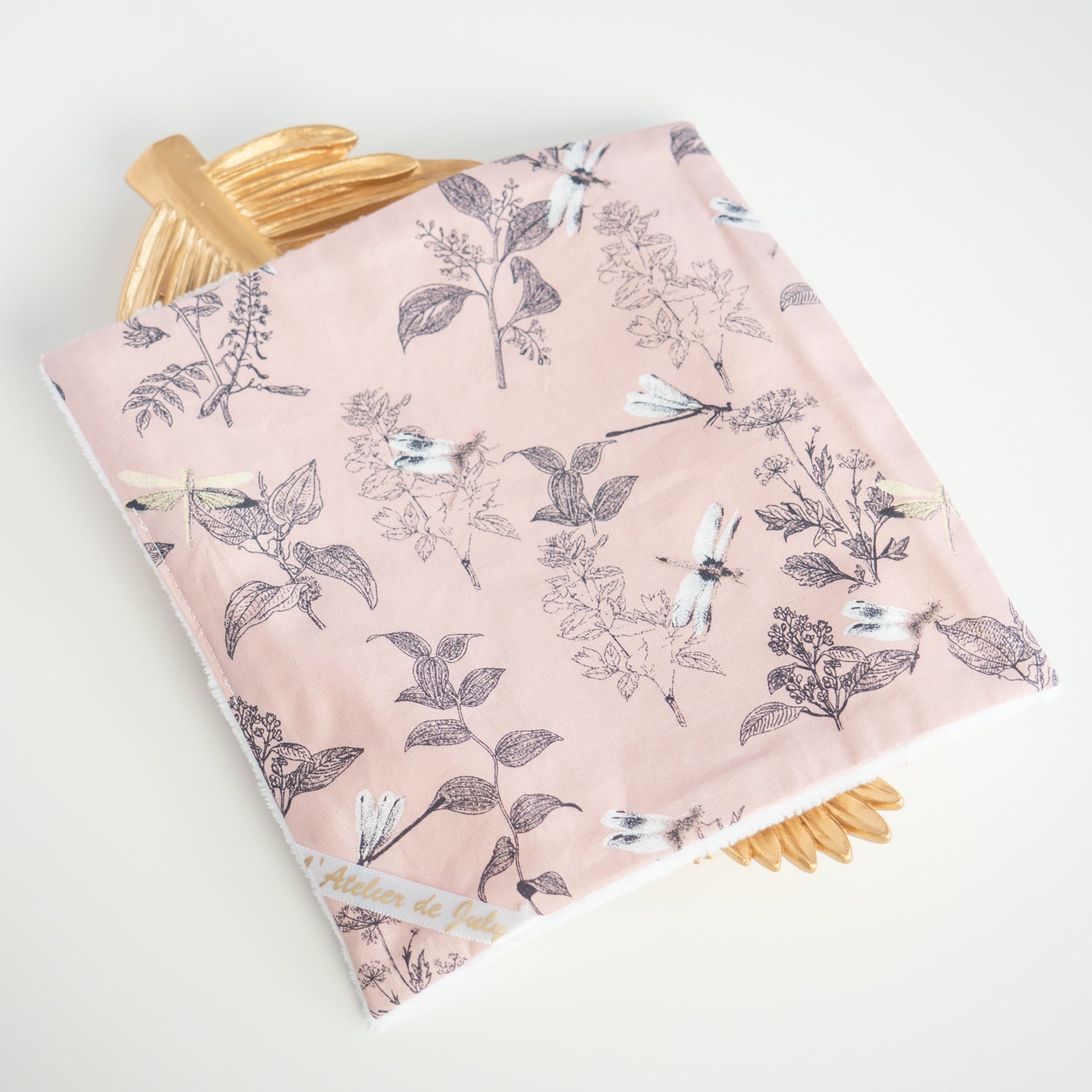 Serviette visage en tissu L’Herboriste rose - L'Atelier de July