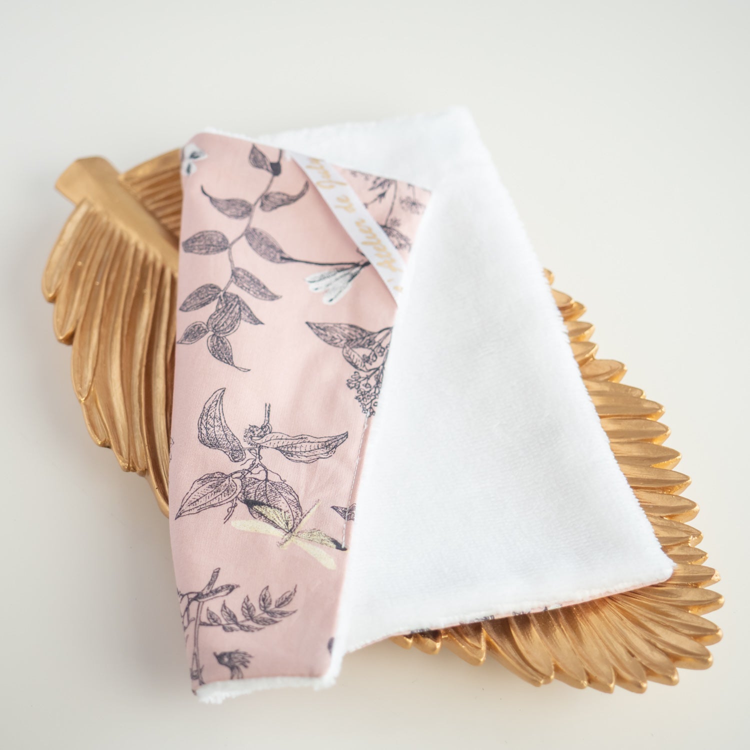 Serviette visage en tissu L’Herboriste rose - L'Atelier de July