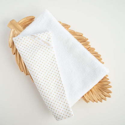 Serviette visage en tissu Pois doré - L'Atelier de July
