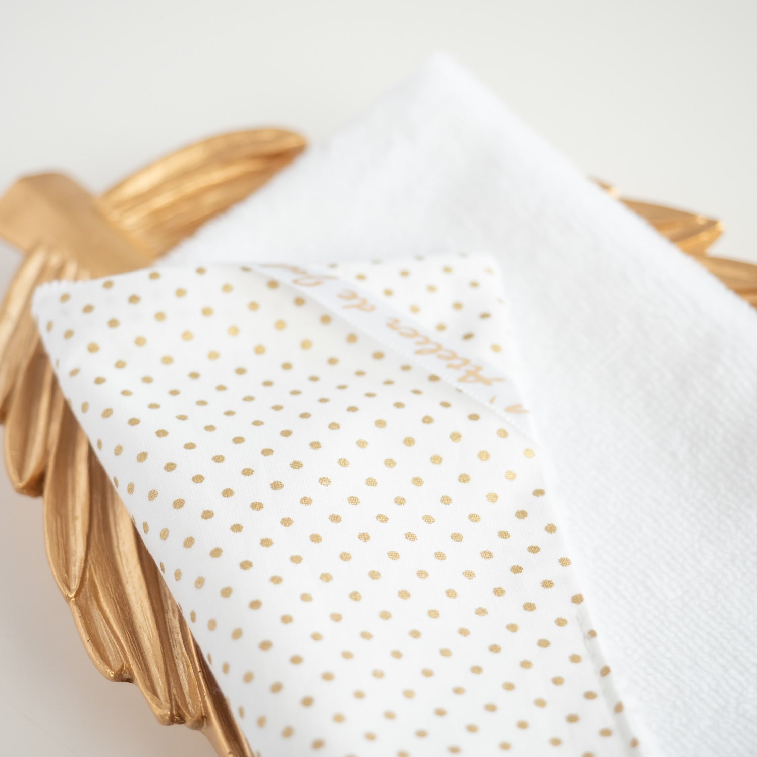 Serviette visage en tissu Pois doré - L'Atelier de July