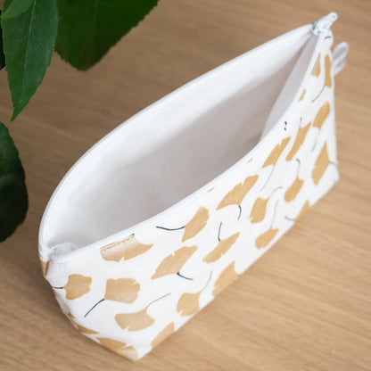 Trousse Ginkgo Doré en tissu bio