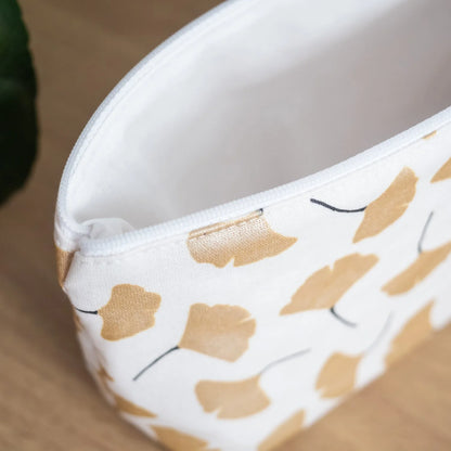 Trousse Ginkgo Doré en tissu bio