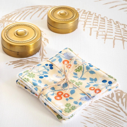 Coton lavable Bio Oiseau Jaune