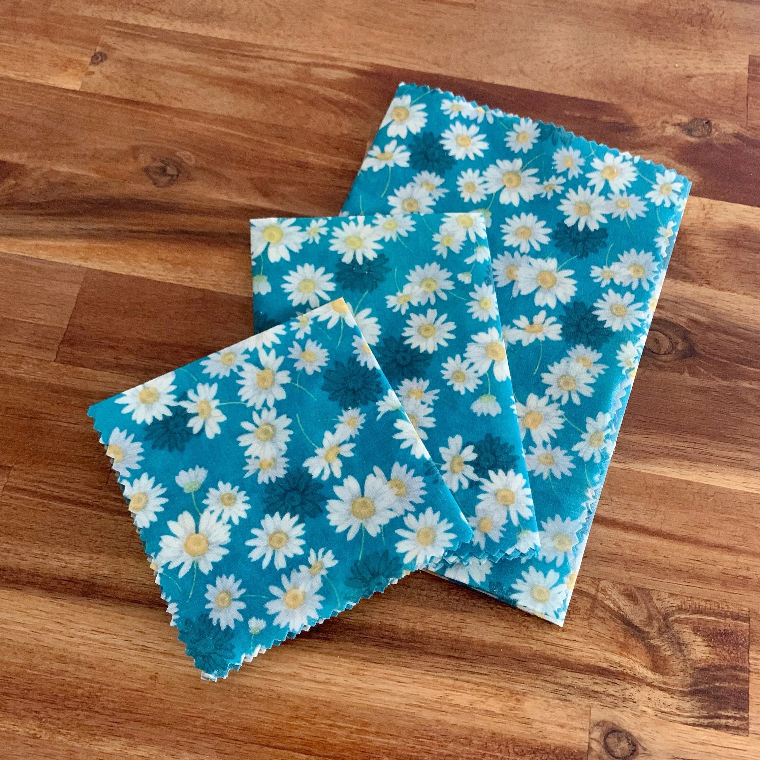 Bee Wrap - emballage alimentaire Paquerette, fait main et lavable - Lot de 3 - L'Atelier de July